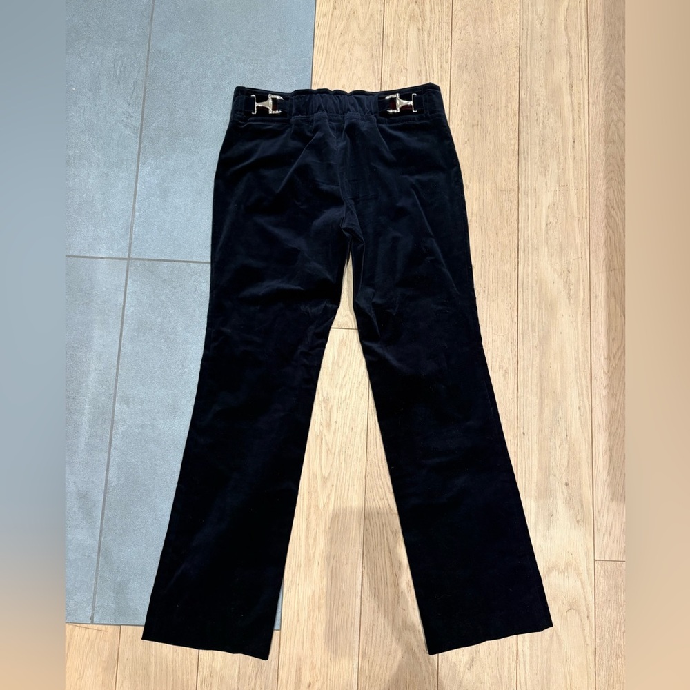 Gucci Vintage Horsebit Black Velvet Straight Leg Pants